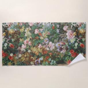 Vintage hübsche bunte Blumen Blumenmalerei Strandtuch