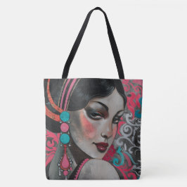 Vintage Hübsche Frau der 20er Jahre Tasche