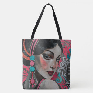 Vintage Hübsche Frau der 20er Jahre Tasche