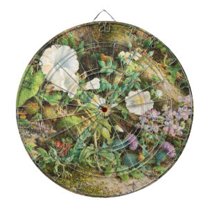 Vintage hübsche Petunien Blumen Blumenmalerei Dartscheibe