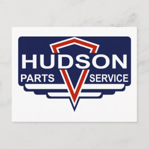 Vintage-Hudson-Ersatzteilschild Postkarte