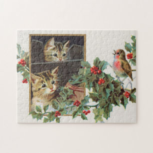 Vintage Hufkatzen und Vögel