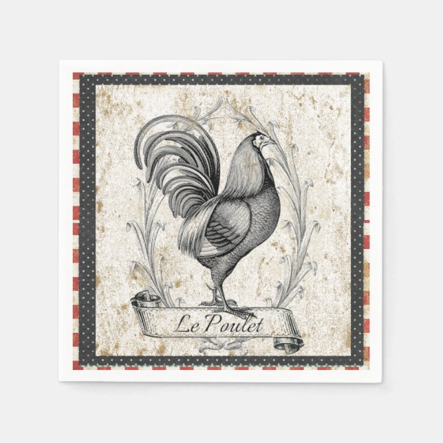 Vintage-Huhn Serviette (Vorderseite)