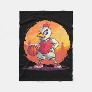 Vintage-Huhn spielt Skelett-Hühnerliebhaber-Skizze Fleecedecke