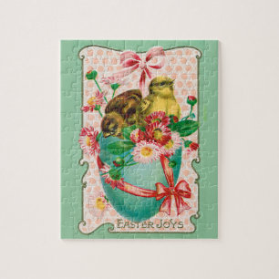 Vintage Hühner mit Ostereier Gruß