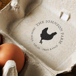 Vintage Hühner-Silhouette Personalisiert Gummistempel