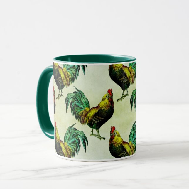 Vintage Hühner-Tasse Tasse (Vorderseite Links)