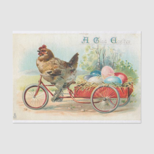 Vintage Hühner- und Ostereier - Dekoupage Seidenpapier (Vorderseite)