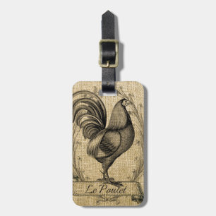 Vintage Hühnerburlap Gepäckanhänger