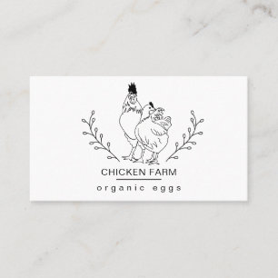 Vintage-Hühnerfarm mit Landhuhn Hahn Visitenkarte