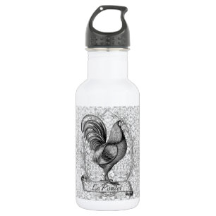 Vintage Hühnerillustration Edelstahlflasche