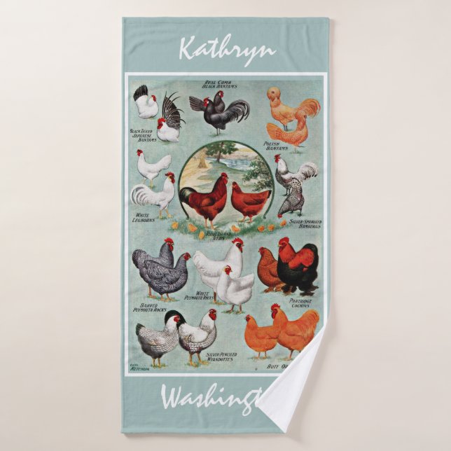Vintage Hühnerzucht   Badehandtuch (Badehandtuch)