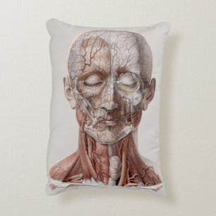 Vintage Humananatomie Wissenschaft, Kopf Kehle Nas Dekokissen