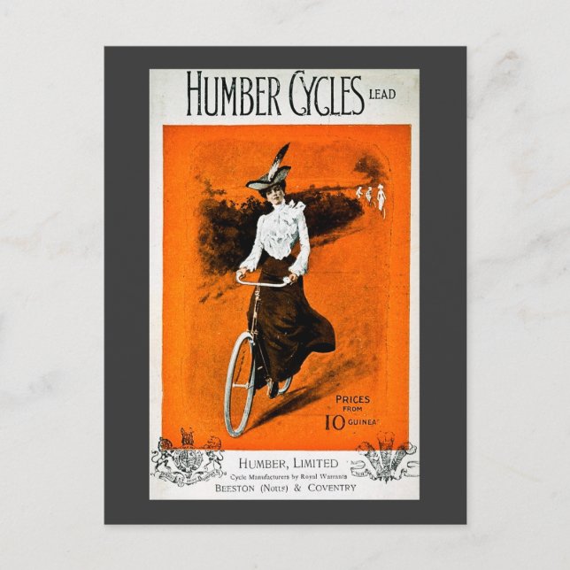 Vintage Humber Bike-Werbung Postkarte (Vorderseite)