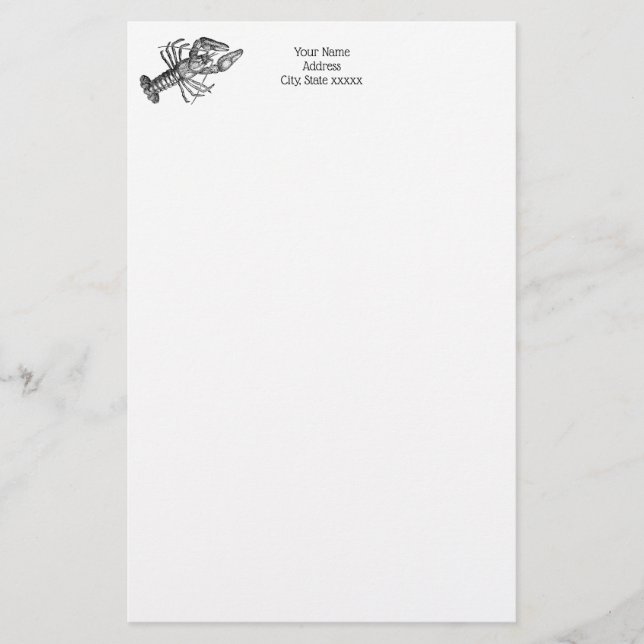 Vintage Hummer #1 Zeichnend Briefpapier (Vorderseite)