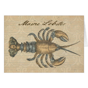 Vintage-Hummer-Illustration: Küsten-Damaskus