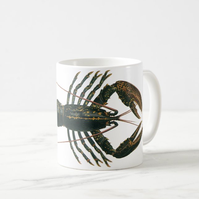 Vintage Hummer, marines Leben Kaffeetasse (VorderseiteRechts)