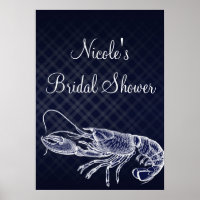 Vintage-Hummer-Navyblau-elegantes Plakat-Banner