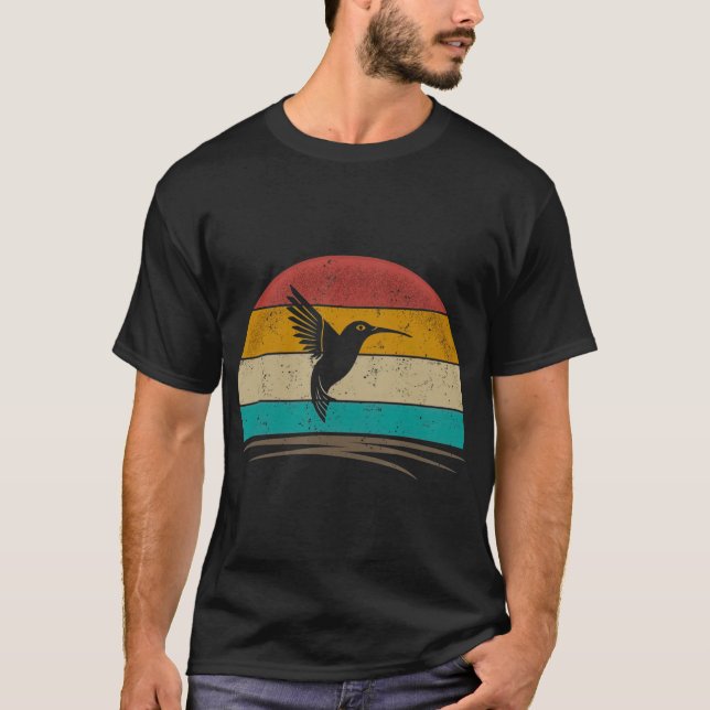Vintage Hummingbird Retro Distressed Hummingbird T-Shirt (Vorderseite)