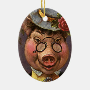 Vintage Humor, alberne und lustige viktorianische Keramikornament