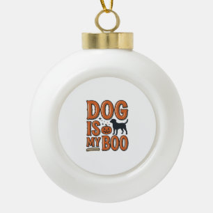 Vintage-Hund ist mein Boo-Halloween-Shirt-Design_1 Keramik Kugel-Ornament