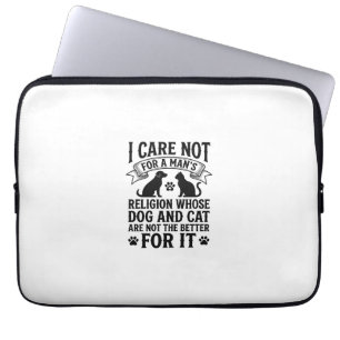 Vintage-Hund-Katze-Religion-Zitat-Pet-Liebhaber-De Laptopschutzhülle
