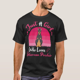 Vintage Hund Nur ein Mädchen, das Dobermann-Pinsc T-Shirt