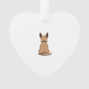 Vintage-Hund Rückansicht Illustration mit großen O Ornament