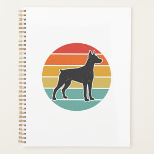 Vintage-Hund-Sonnenuntergangs-Silhouette-Vektordes Planer
