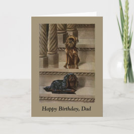 Vintage Hunde am Geburtstag eines Vaters auf einer Karte