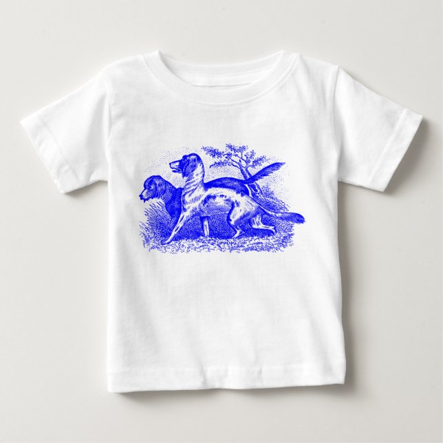 Vintage Hunde Baby T-shirt (Vorderseite)