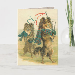 Vintage Hunde Geburtskarte Karte