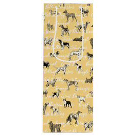 Vintage Hunde Geschenktüte Für Weinflaschen