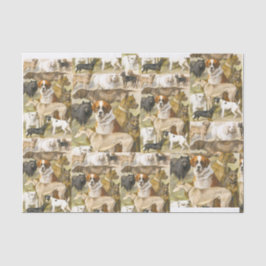 Vintage Hunde malen Seidenpapier