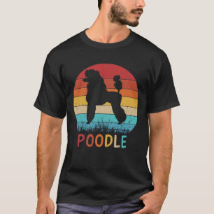 Vintage-Hundefreund-Silhouette Pudel T-Shirt