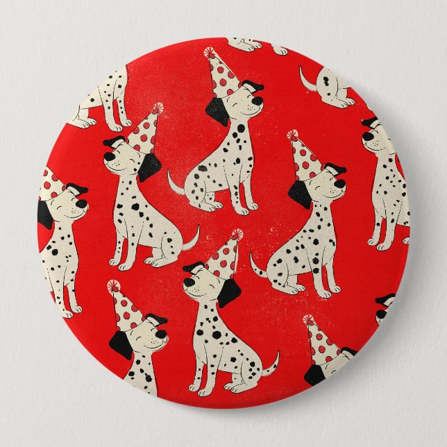 Vintage-Hundegeburtstag Button (Vorderseite)