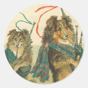 Vintage Hundekleber Runder Aufkleber
