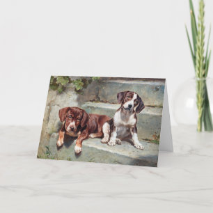 Vintage Hundekunst, Ihr Text Dankeskarte