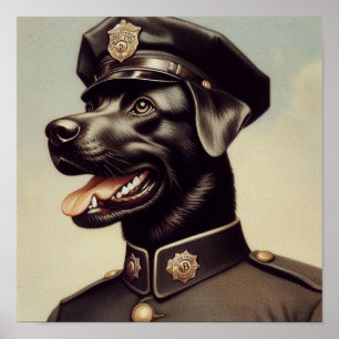 Vintage Hundemalerei Poster
