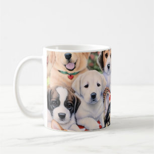 Vintage-Hundemotiv-Stoff-Tasse Kaffeetasse
