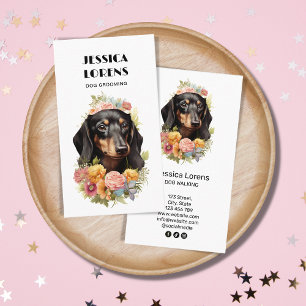 Vintage-Hundetrimmer Haustier Dachshund-Welpe Visitenkarte