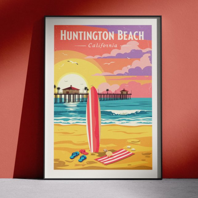 Vintage Huntington Beach California Poster (Von Creator hochgeladen)