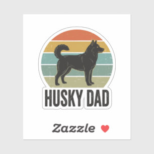 Vintage Husky Dad Retro Hund Vektor Design_1 Aufkleber