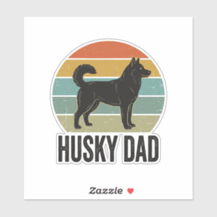 Vintage Husky Dad Retro Hund Vektor Design_1 Aufkleber