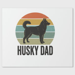 Vintage Husky Dad Retro Hund Vektor Design_1 Geschenkpapier