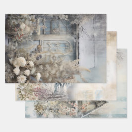 Vintage Hütte Garten Ephemera Geschenkpapier Set