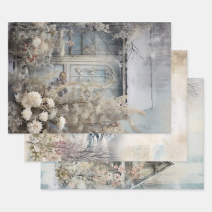 Vintage Hütte Garten Ephemera Geschenkpapier Set