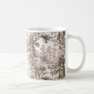 Vintage Hütte Landschaft Toile Brown & White Kaffeetasse