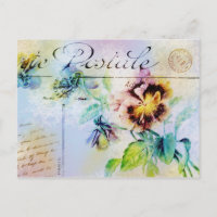 Vintage Hütte Pansy Blumen Postcard PERSONALISIERE