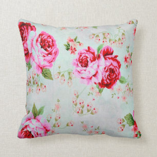 Vintage Hütten-Rosen-dekoratives mit Blumenkissen Kissen